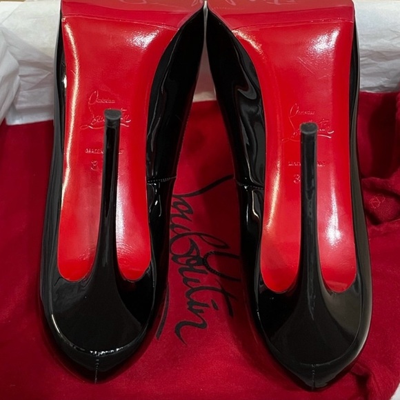 Christian Louboutin New Very Prive peep toe platform pump EU37 Mirror gloss pat. - Picture 8 of 12